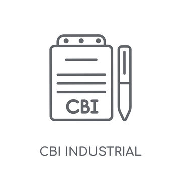 CBI industrial trends linear icon. Modern outline CBI industrial trends logo concept on white background from business collection