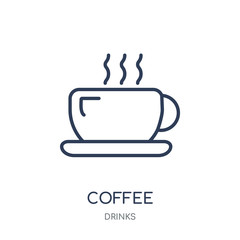 Coffee icon. Coffee linear symbol design from drinks collection.
