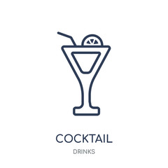 Cocktail icon. Cocktail linear symbol design from drinks collection.