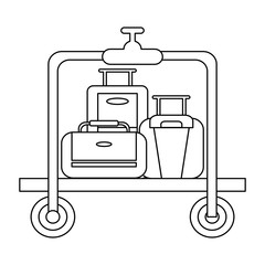 Travel luggage equipment black and white