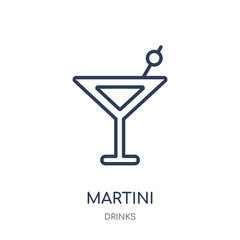Martini icon. Martini linear symbol design from drinks collection.