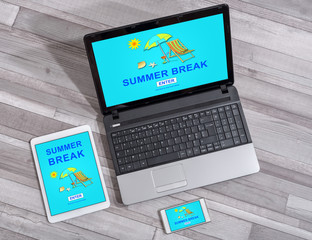 Summer break concept on different devices