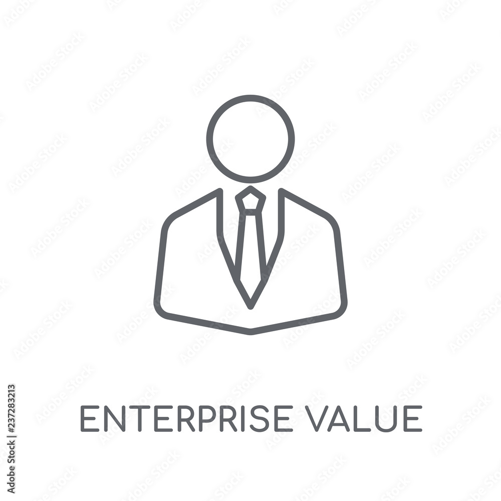 Poster enterprise value linear icon. modern outline enterprise value logo concept on white background from 