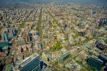 Panorama View of Santiago from Cerro San Cristobal, Chile