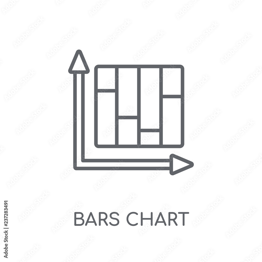 Aufkleber bars chart analysis linear icon. modern outline bars chart analysis logo concept on white background