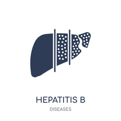 Hepatitis B icon. Hepatitis B filled symbol design from Diseases collection.