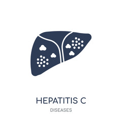 Hepatitis C icon. Hepatitis C filled symbol design from Diseases collection. - 237283664