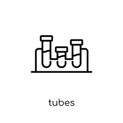 tubes icon. Trendy modern flat linear vector tubes icon on white background from thin line Science collection, outline vector illustration