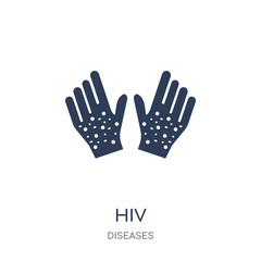 HIV icon. HIV filled symbol design from Diseases collection.