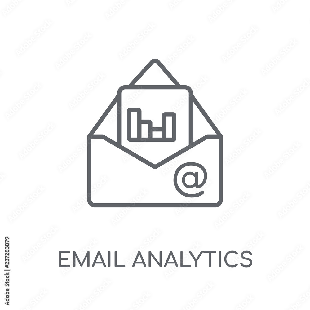 Aufkleber email analytics linear icon. modern outline email analytics logo concept on white background from bu