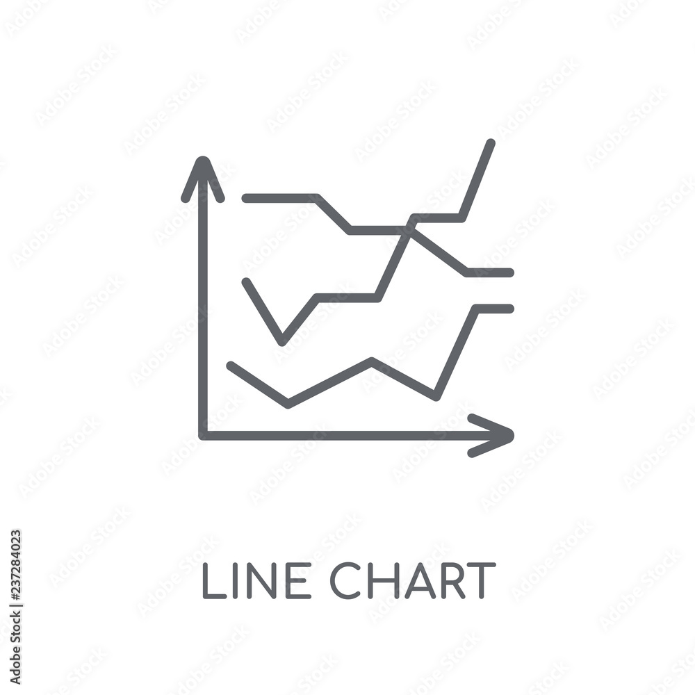 Aufkleber line chart linear icon. modern outline line chart logo concept on white background from business and
