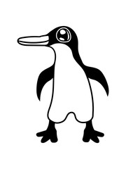 niedlich süß klein pinguin glücklich fröhlich vogel springen spaß party comic cartoon clipart design