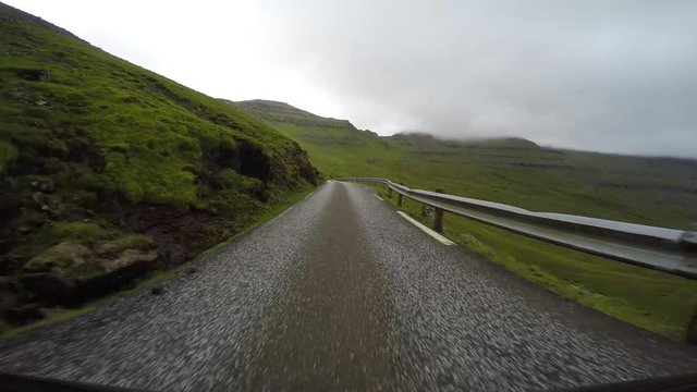 Traveling in the countryside in the Faroe Islands 