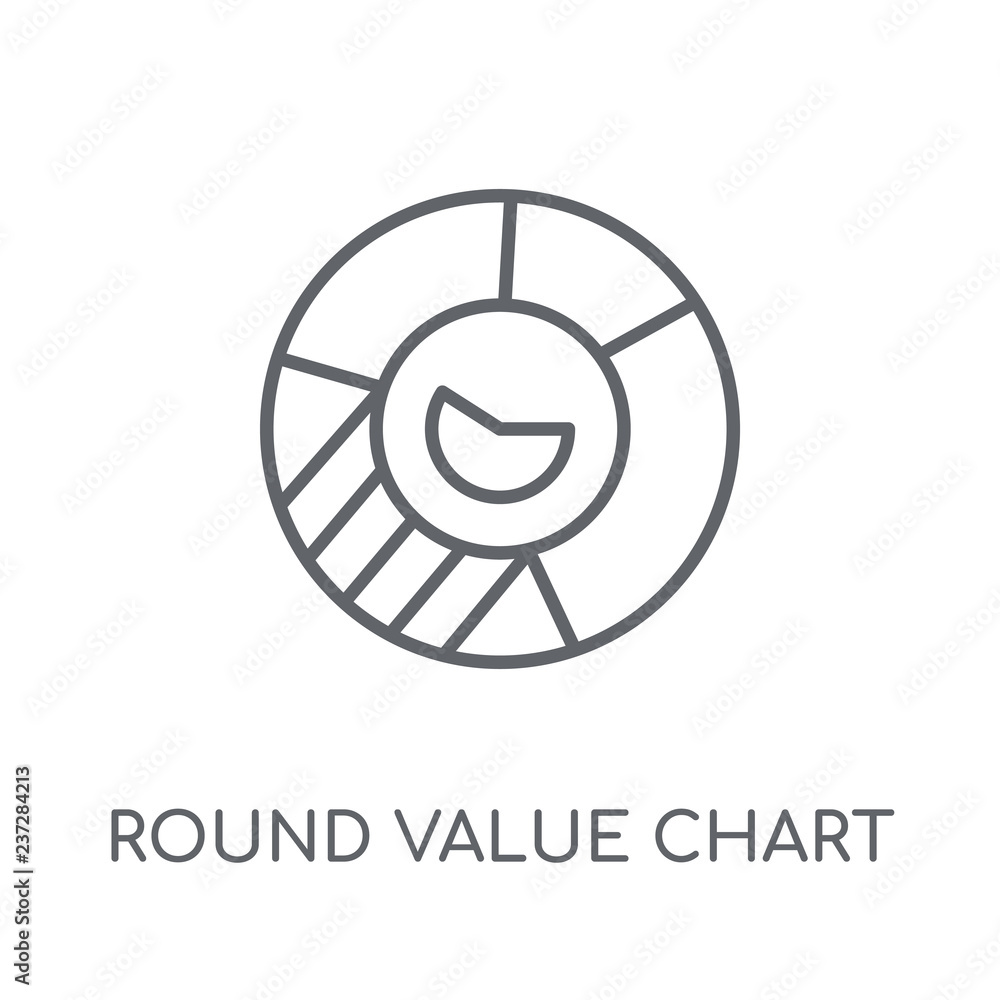 Poster round value chart linear icon. modern outline round value chart logo concept on white background fro