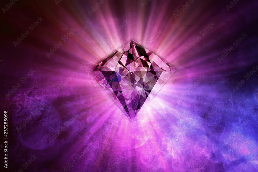Aufkleber abstract artistic diamond about to explode into outer space