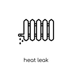 heat leak icon. Trendy modern flat linear vector heat leak icon on white background from thin line smart home collection