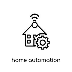 Home automation icon. Trendy modern flat linear vector Home automation icon on white background from thin line smart home collection