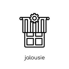 Jalousie automation icon. Trendy modern flat linear vector Jalousie automation icon on white background from thin line smart home collection