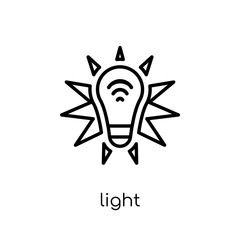 Light icon. Trendy modern flat linear vector Light icon on white background from thin line smart home collection