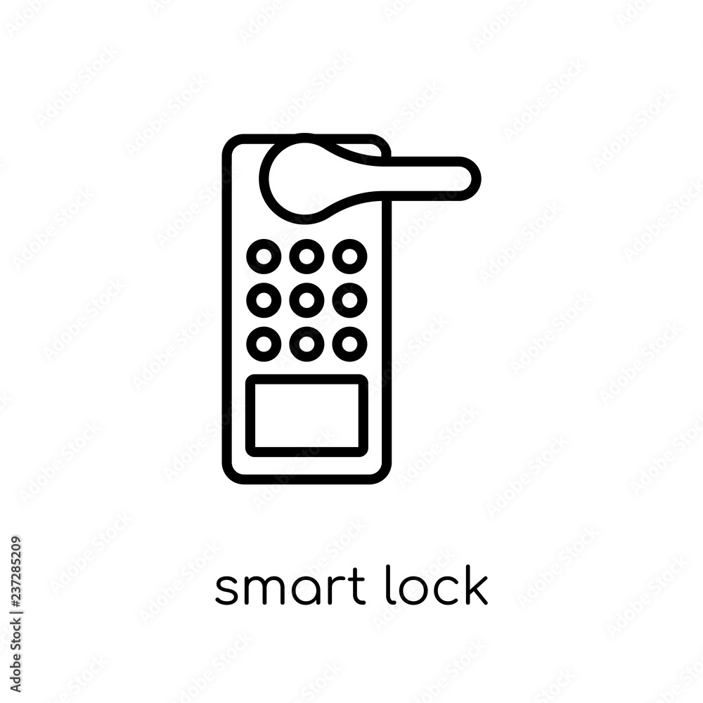 Poster smart lock icon. trendy modern flat linear vector smart lock icon on white background from thin line