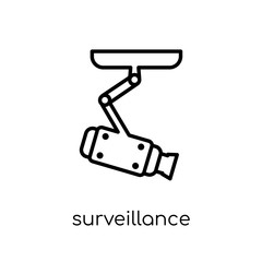 Surveillance icon. Trendy modern flat linear vector Surveillance icon on white background from thin line smart home collection