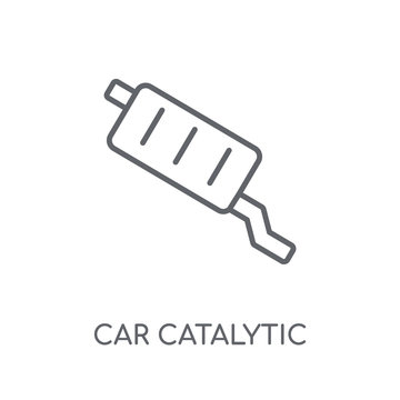 car catalytic converter linear icon. Modern outline car catalytic converter logo concept on white background from car parts collection