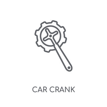 car crank linear icon. Modern outline car crank logo concept on white background from car parts collection
