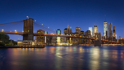 Fototapeta na wymiar Brooklyn Bridge and Lower Manhattan, New York City, USA