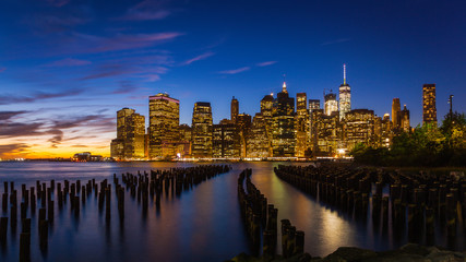 Fototapeta na wymiar Downtown Manhattan at twilight, New York City, USA