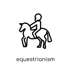 Fototapeta na wymiar equestrianism icon. Trendy modern flat linear vector equestrianism icon on white background from thin line sport collection
