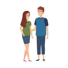 Fototapeta premium couple avatar characters icons