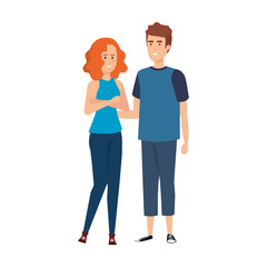 Fototapeta premium couple avatar characters icons
