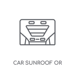 car sunroof or sunshine roof linear icon. Modern outline car sunroof or sunshine roof logo concept on white background from car parts collection