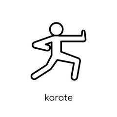 Karate icon. Trendy modern flat linear vector Karate icon on white background from thin line sport collection