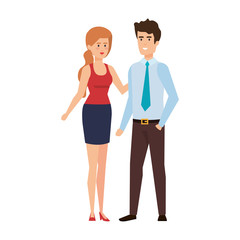 Fototapeta premium business couple avatars characters