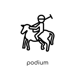 Podium icon. Trendy modern flat linear vector Podium icon on white background from thin line sport collection