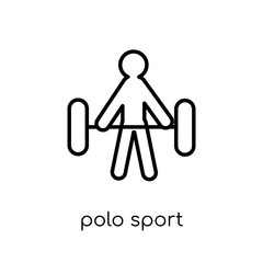 polo sport icon. Trendy modern flat linear vector polo sport icon on white background from thin line sport collection