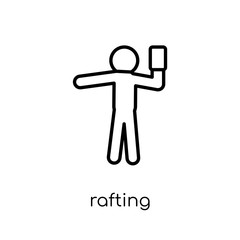 Obraz premium Rafting icon. Trendy modern flat linear vector Rafting icon on white background from thin line sport collection