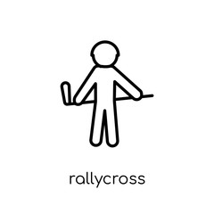 rallycross icon. Trendy modern flat linear vector rallycross icon on white background from thin line sport collection