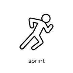 sprint icon. Trendy modern flat linear vector sprint icon on white background from thin line sport collection