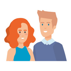 Fototapeta premium couple avatar characters icons