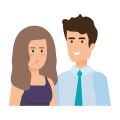 Obraz premium business couple avatars characters