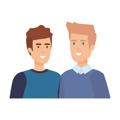 Fototapeta premium couple of men avatars characters