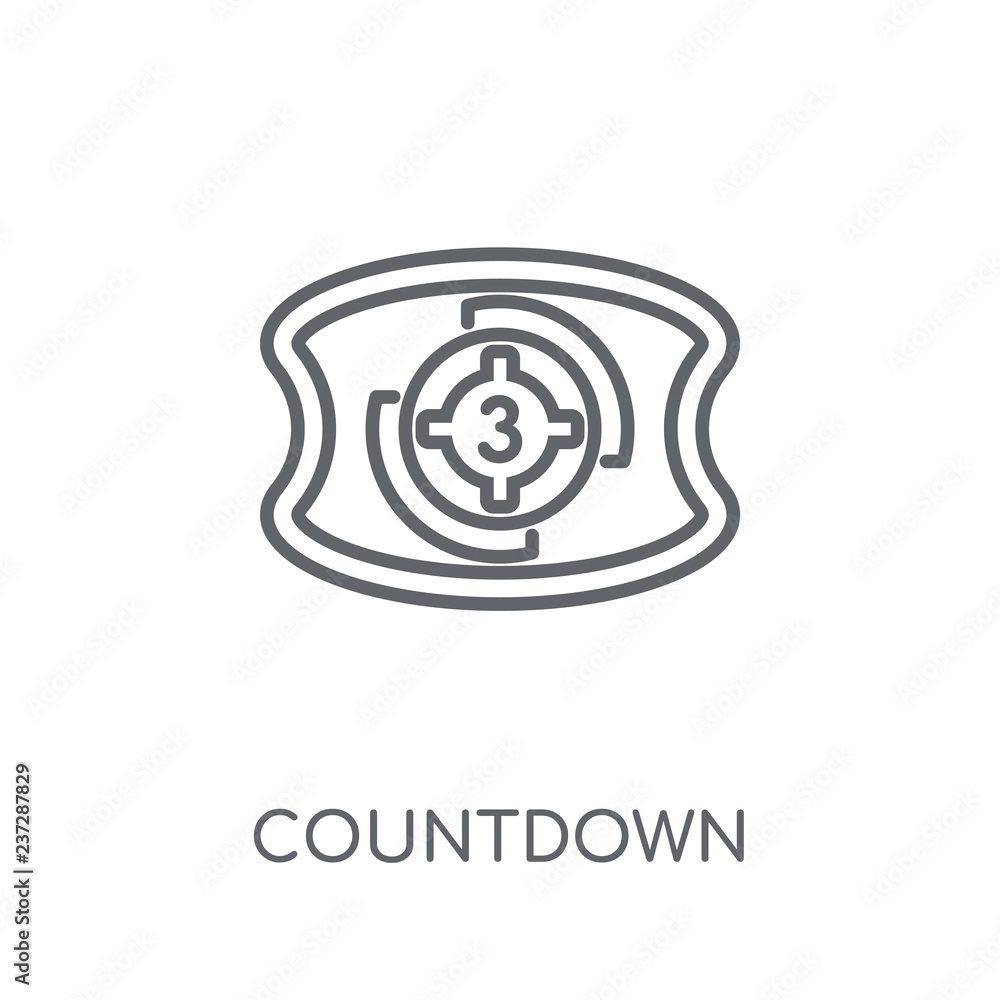 Poster countdown linear icon. modern outline countdown logo concept on white background from cinema collect