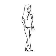 beautiful and young woman character