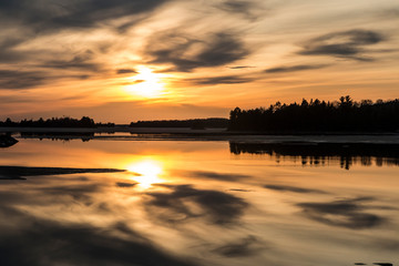 Sunset in Voyageurs National Park in Minnesota
