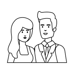 Fototapeta premium business couple avatars characters