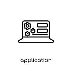Application icon. Trendy modern flat linear vector Application icon on white background from thin line Technology collection