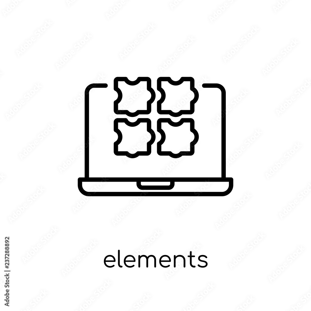 Poster elements icon. trendy modern flat linear vector elements icon on white background from thin line tec