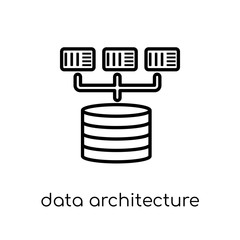 Data architecture icon. Trendy modern flat linear vector Data architecture icon on white background from thin line Technology collection